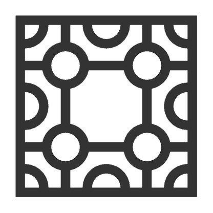 Decorative square panel with circular geometric pattern