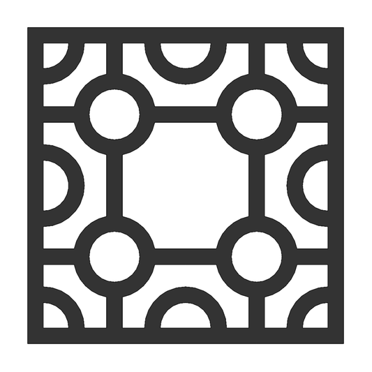 Decorative square panel with circular geometric pattern