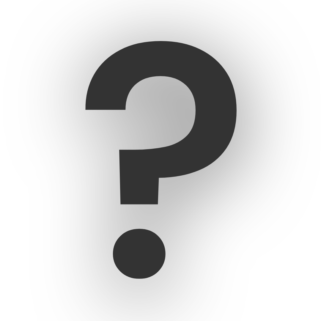 Black question mark on a white background